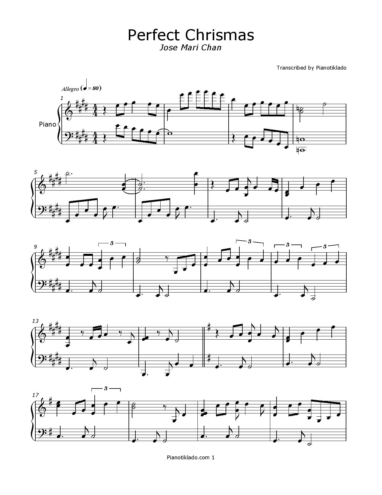 Perfect Christmas Jose Mari Chan Pianotiklado